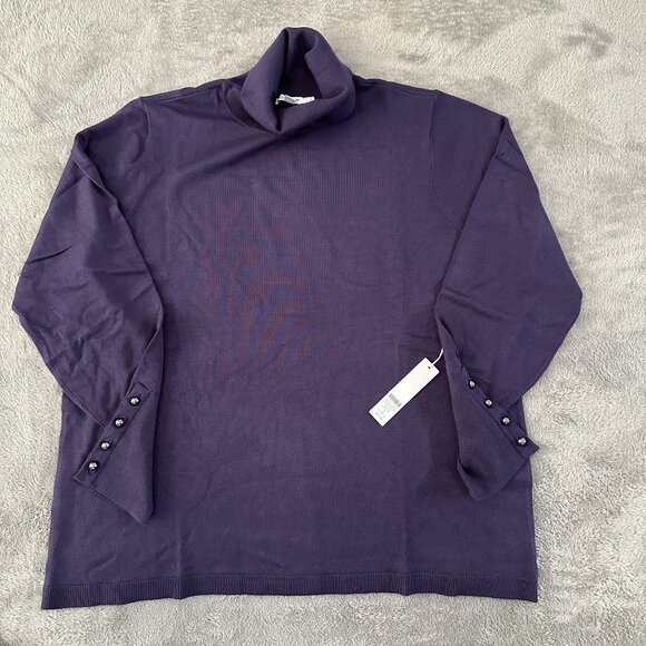 Chico's Sweaters - Chico's Turtleneck Long Sleeve Sweater Dewberry Women's 3 XL